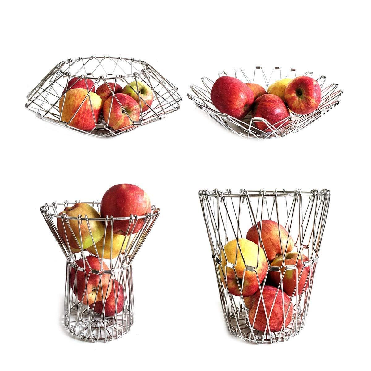 3040 Multipurpose Fruit Basket Stainless Steel Wire Bowl Foldable Basket for Vegetable / Fruits / Dining - SkyShopy 3040 Multipurpose Fruit Basket Stainless Steel Wire Bowl Foldable Basket for Vegetable / Fruits / Dining - SkyShopy